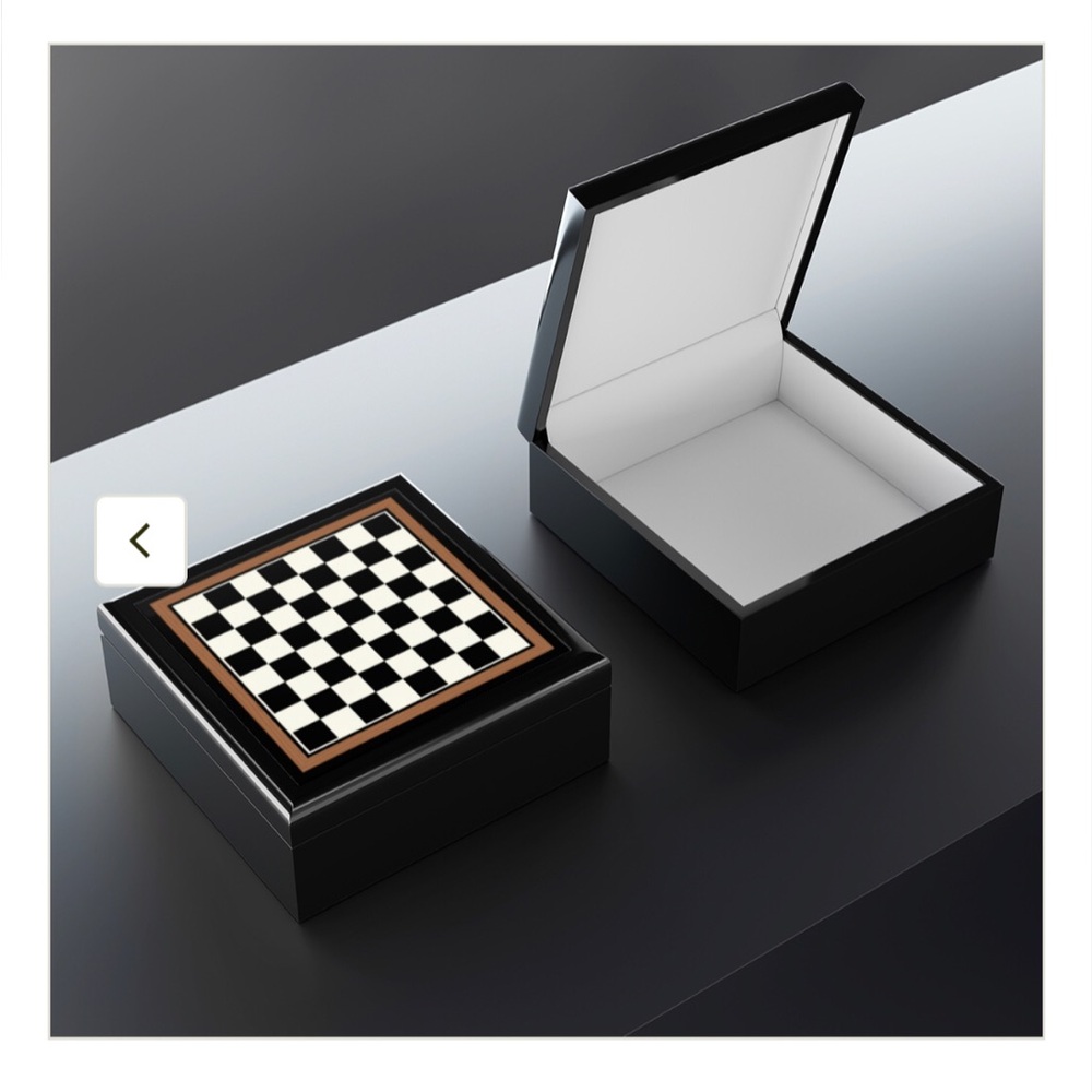New Jewelry/Trinket/Chess Box. Ceramic chessboard is authentic for chess play.